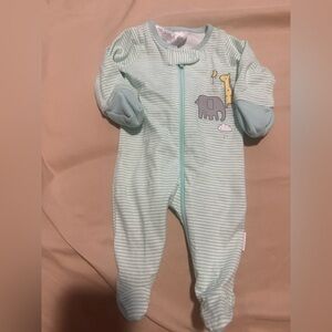 Striped Mint Green Baby Onesie
